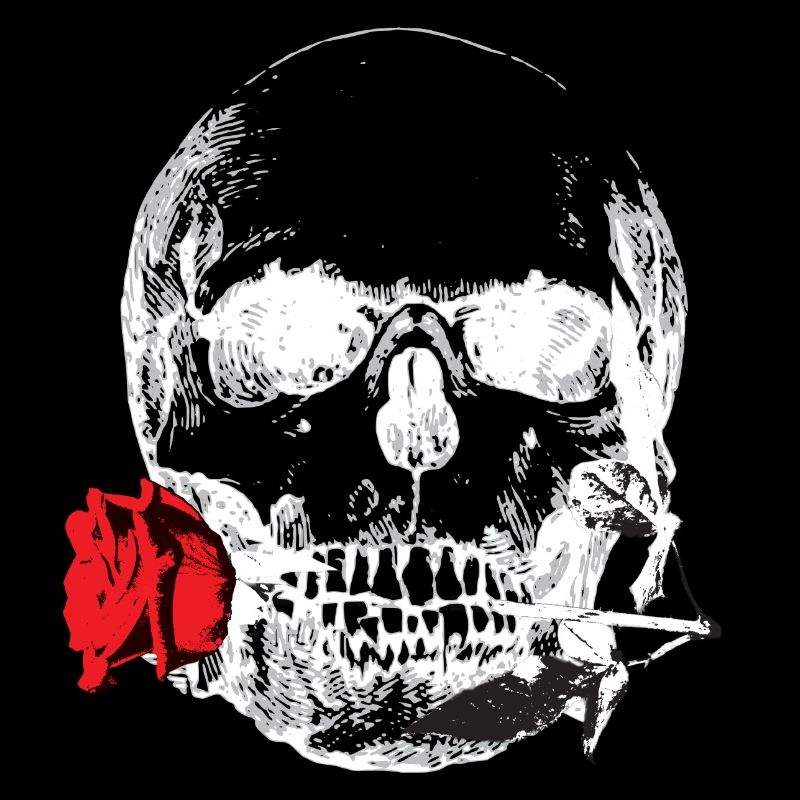 Skull - Skull with Rose