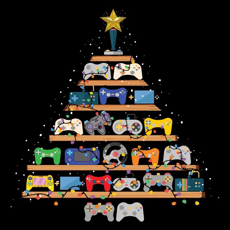 Weihnachten Gaming Controller Tannenbaum bunt