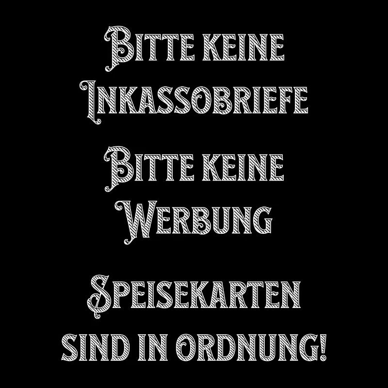 Bitte keine Werbung - Lustiger Spruch Inkasso