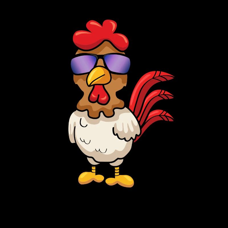 Cooles Huhn mit Sonnenbrille Comic Hühner Geschenk