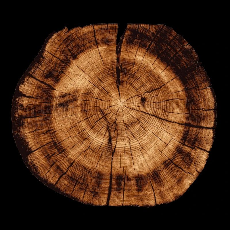 Wood trunk cross section