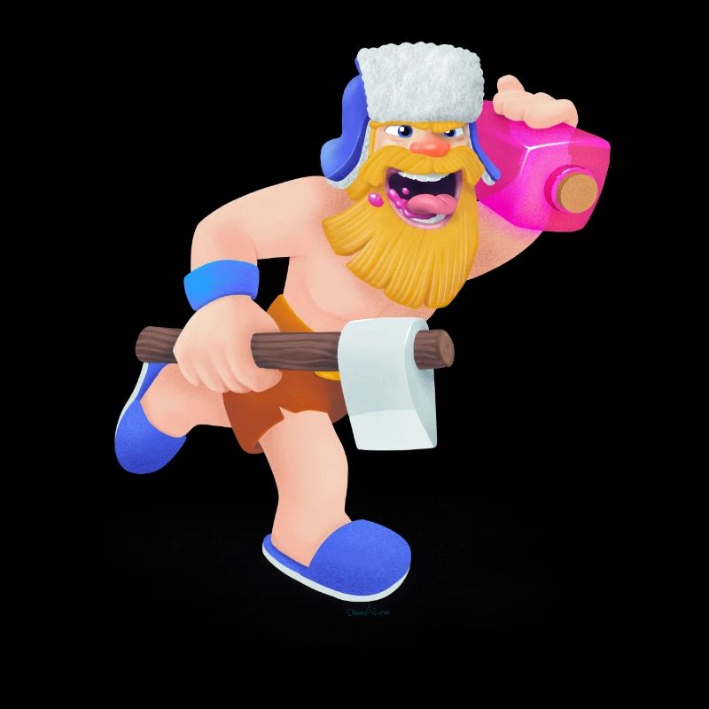 Bûcheron en cours d'exécution