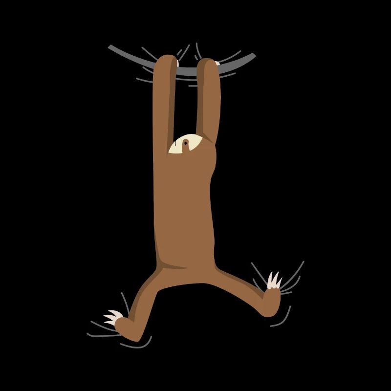 Sloth climbs high sloth hanging out tired
