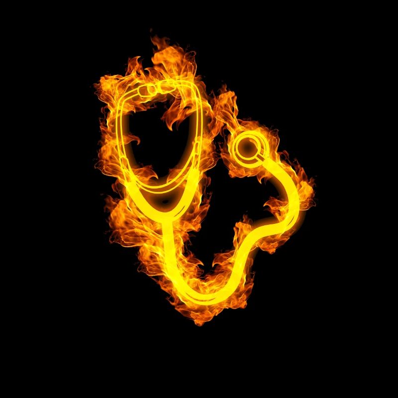 Docteur stéthoscope feu