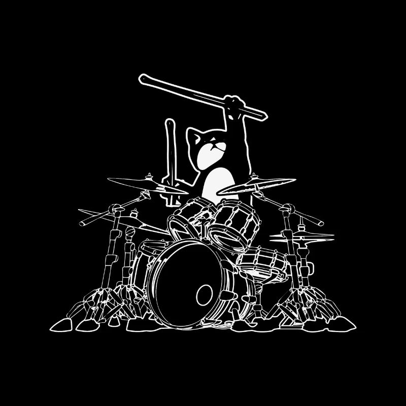 Cat joue de la batterie en jouant du chat drummer