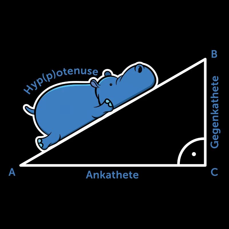 Hyppotenuse Pythagoras Math Hippo Teacher Gift