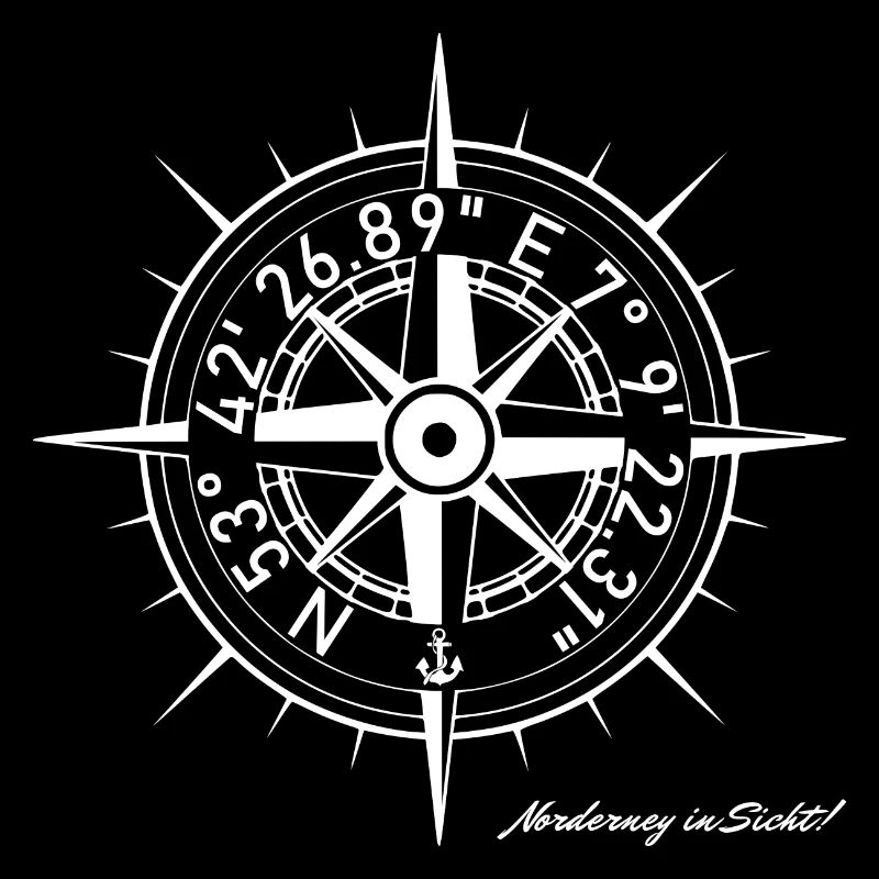Norderney coordinates compass North Sea island dune