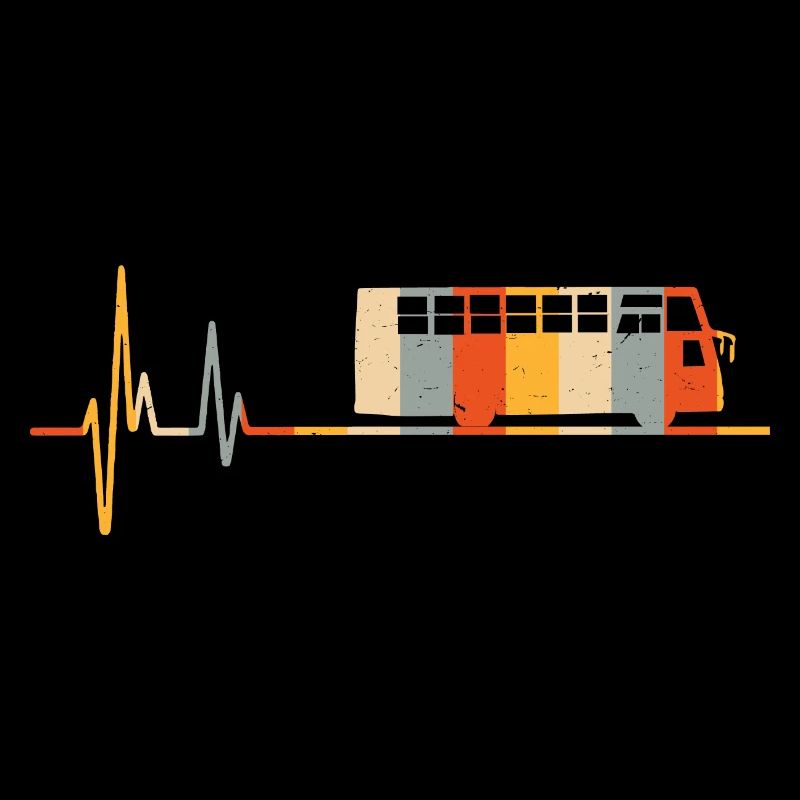 Bus driver Heartbeat Bus ECG Bus Retro