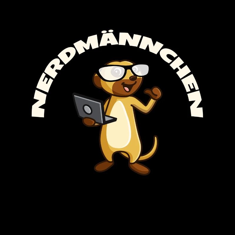 Nerd Erdmännchen mit Brille und Notebook Geschenk