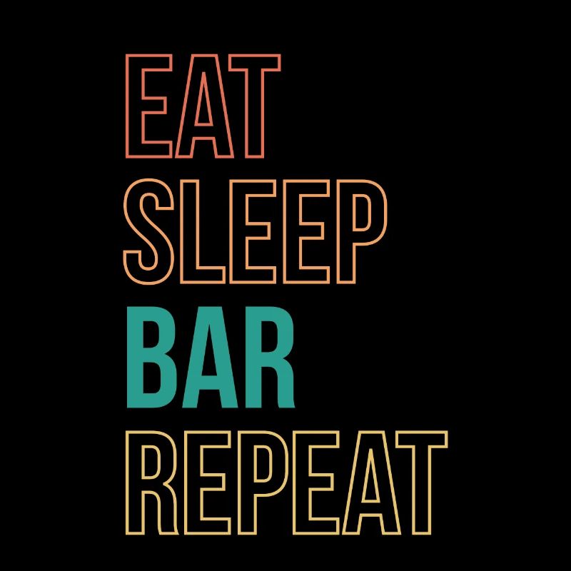Eat Sleep Bar Repeat Shirt Bartender Barkeeper