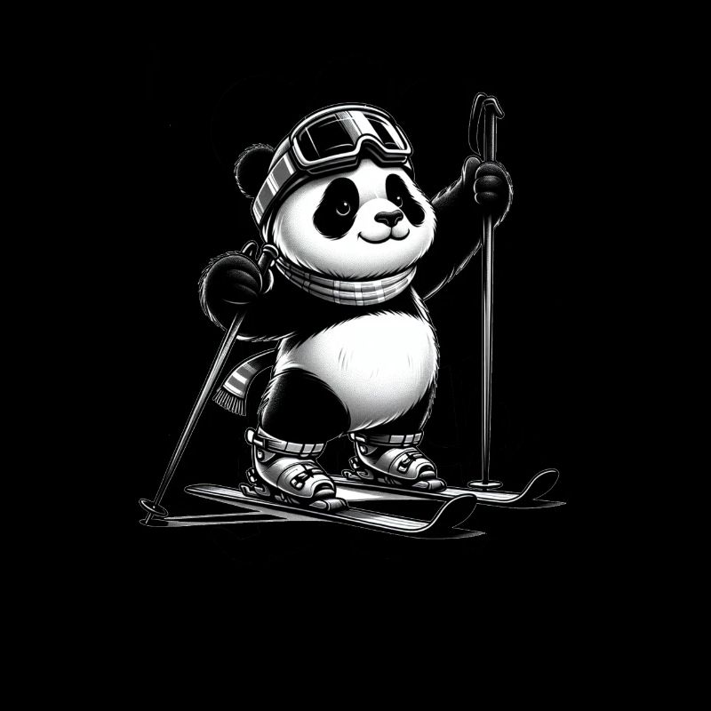 Mignon skieur panda