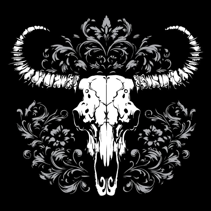 crâne animal design baroque