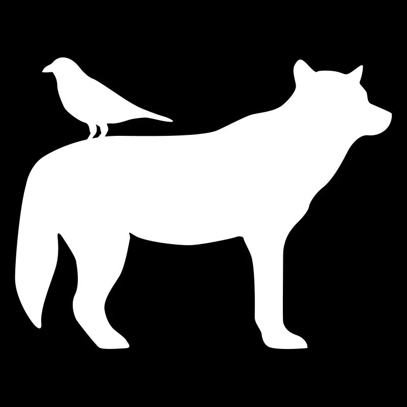 Wolf and raven