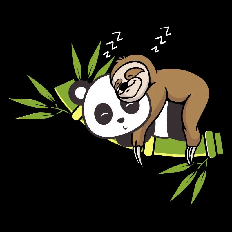 Faultier Panda Schlafshirt Nachthemd Pyjama