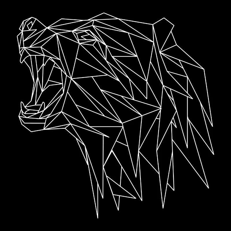 Ours brun ours cadeau géométrique abstrait polygone