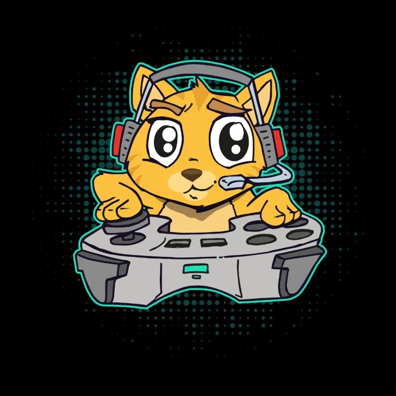 Gaming cat gamer controller hangover