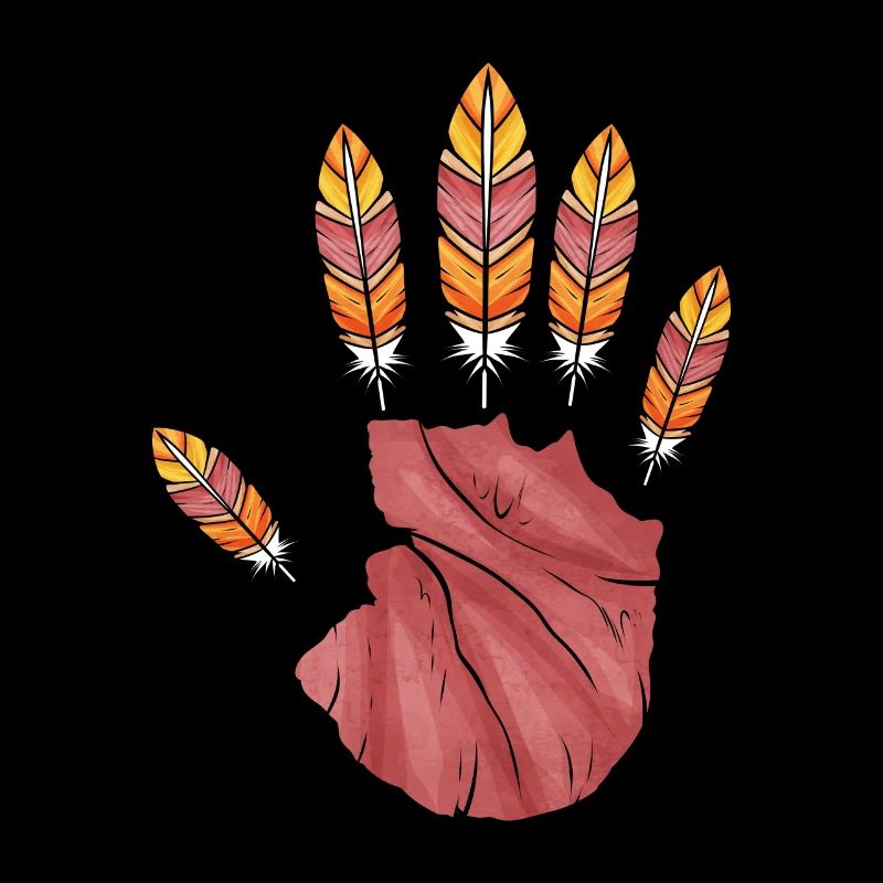 High Five Hand With Turkey Feather Fingers