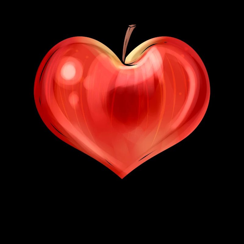 Apple In Heart Shape - Vegetarian - Go Vegan