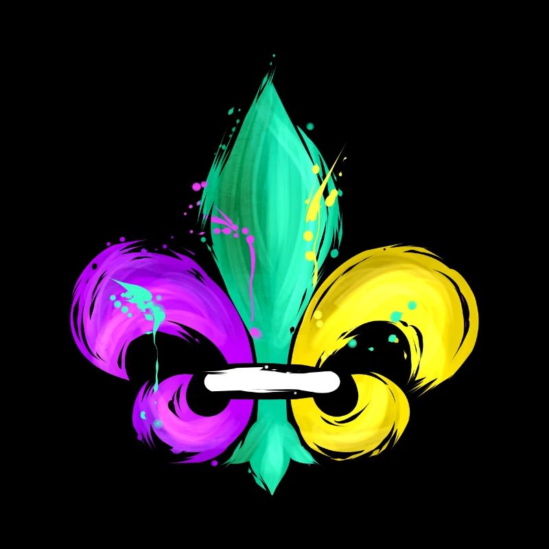 Violet, vert et doré Fleur de Lis