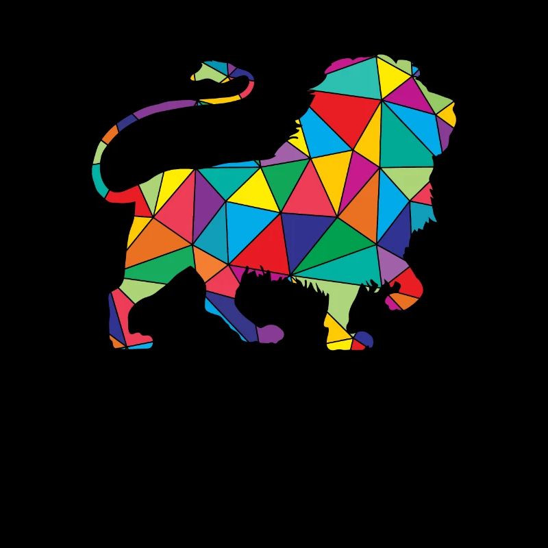 Löwe Polygon Low Poly Wild Animal