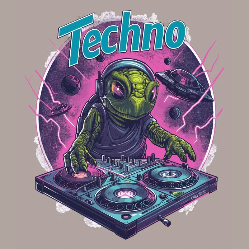 Techno Alien DJ Turtle - Rave Dancefloor Rav