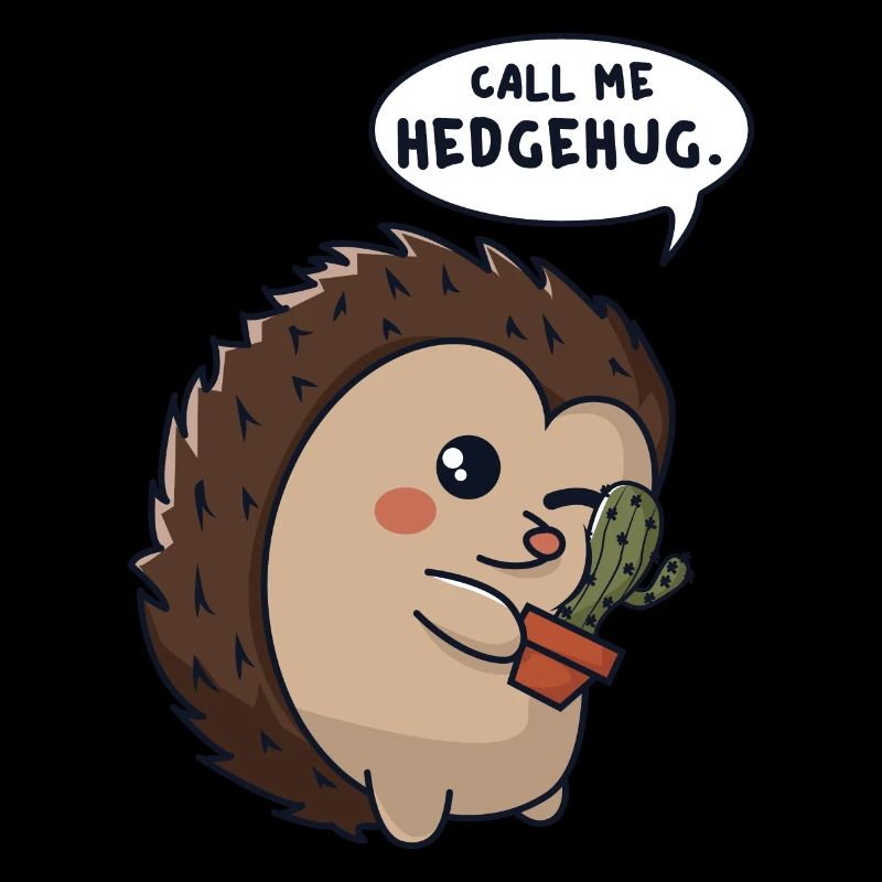 Hedgehog cuddles cactus