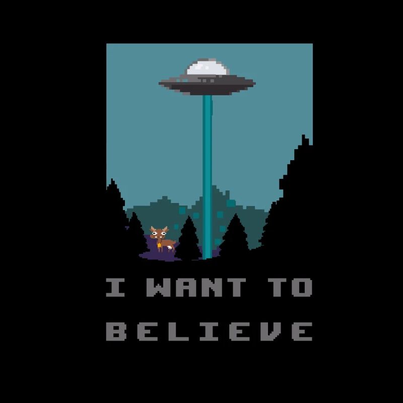 Je veux croire - le vaisseau spatial Pixelart Alien