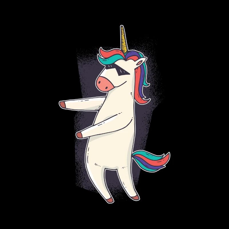 cool unicorn dancing with sunglasses