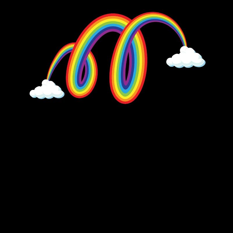 Rainbow spiral from cloud to cloud
