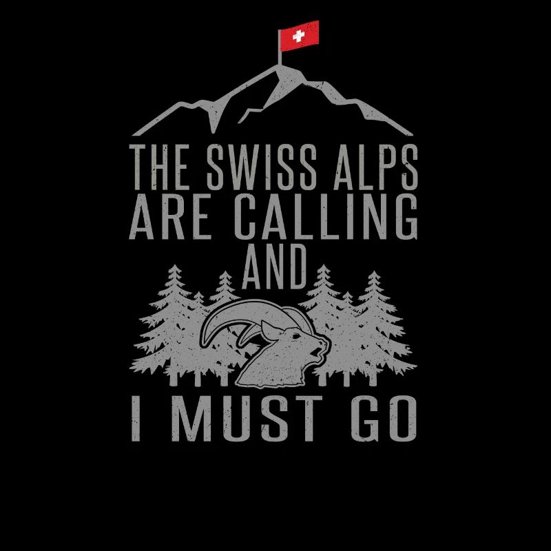 Schweiz Berge Wandern Steinbock Spruch Geschenk