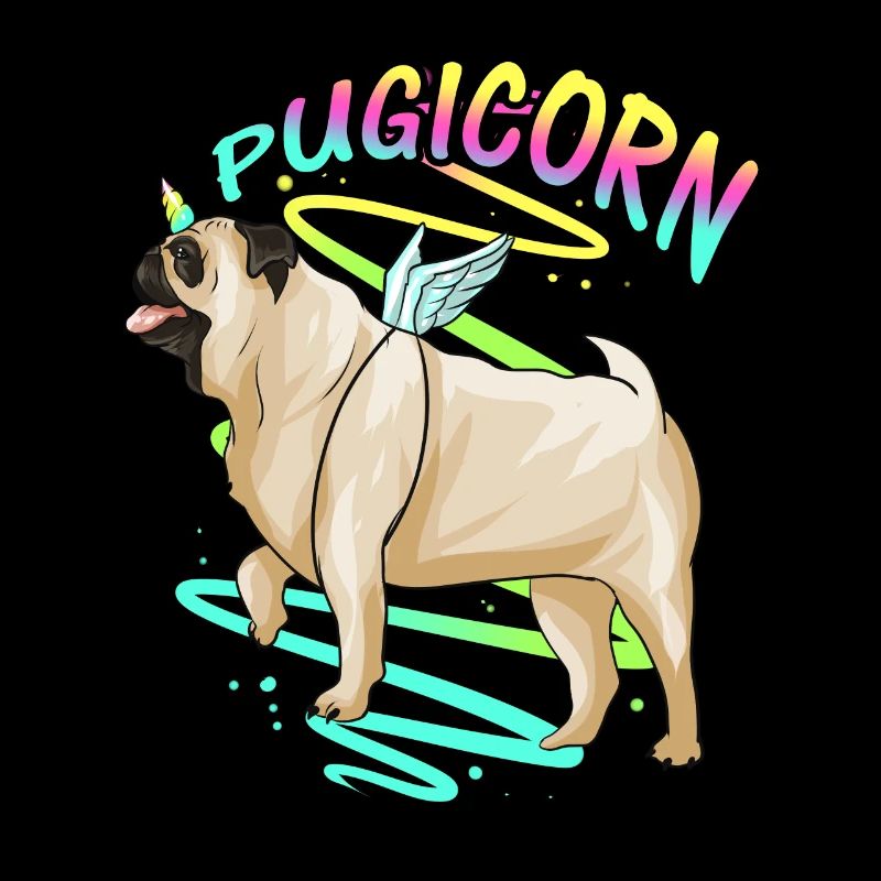 Mops Einhorn Hundebesitzer Geschenk Dackel Bunt