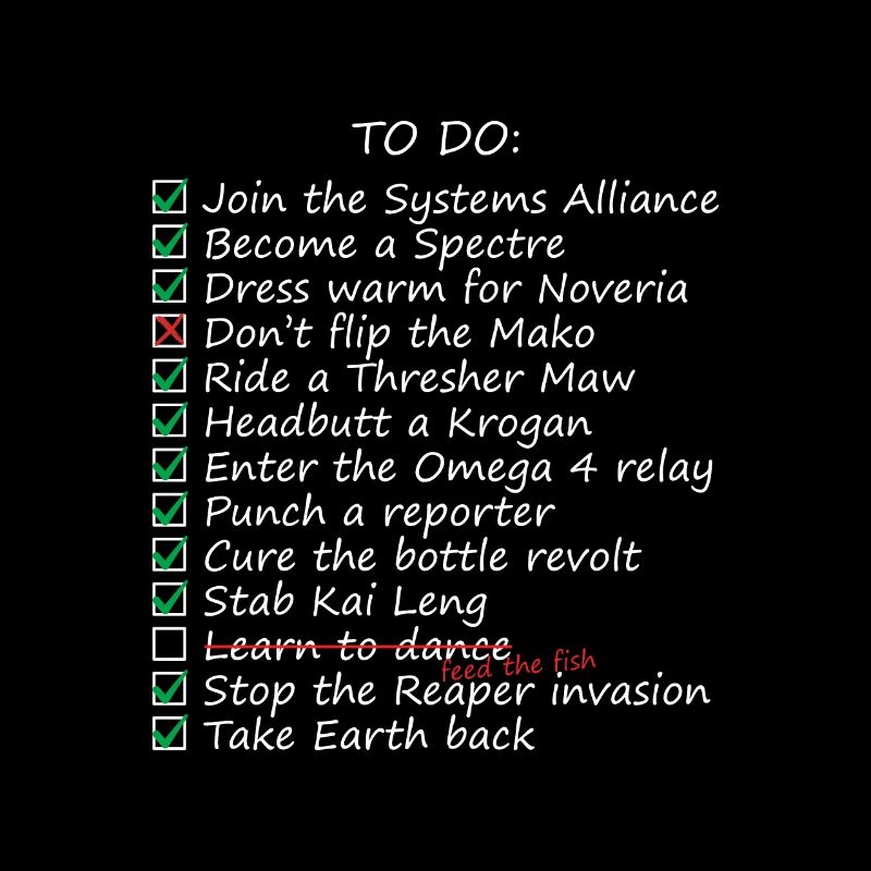 Commander Shepards To-Do List
