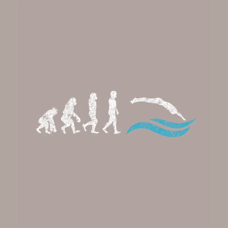 Schwimmer Evolution Affe Geschenk Sprung