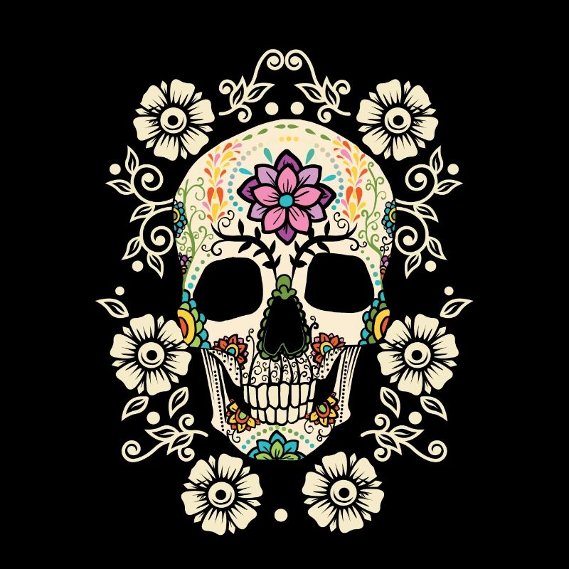 Fleurs - crâne