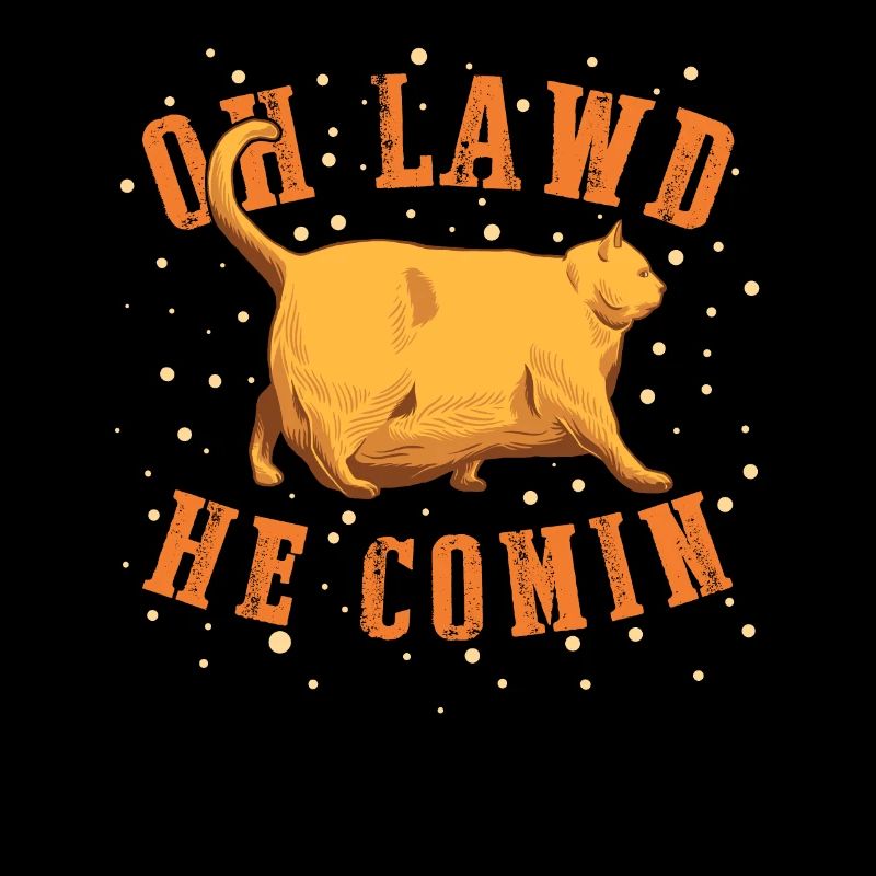 Oh Lawd He Comin Chonk Graphique Mème Chat drôle