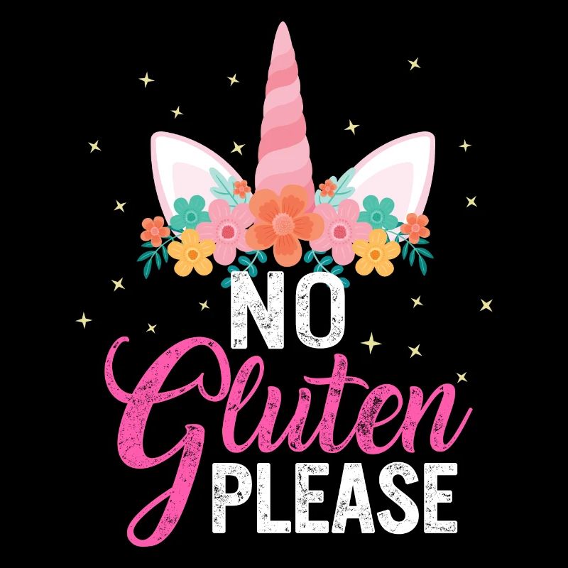 Pas de gluten s'il vous plaît mignon licorne orge sans blé