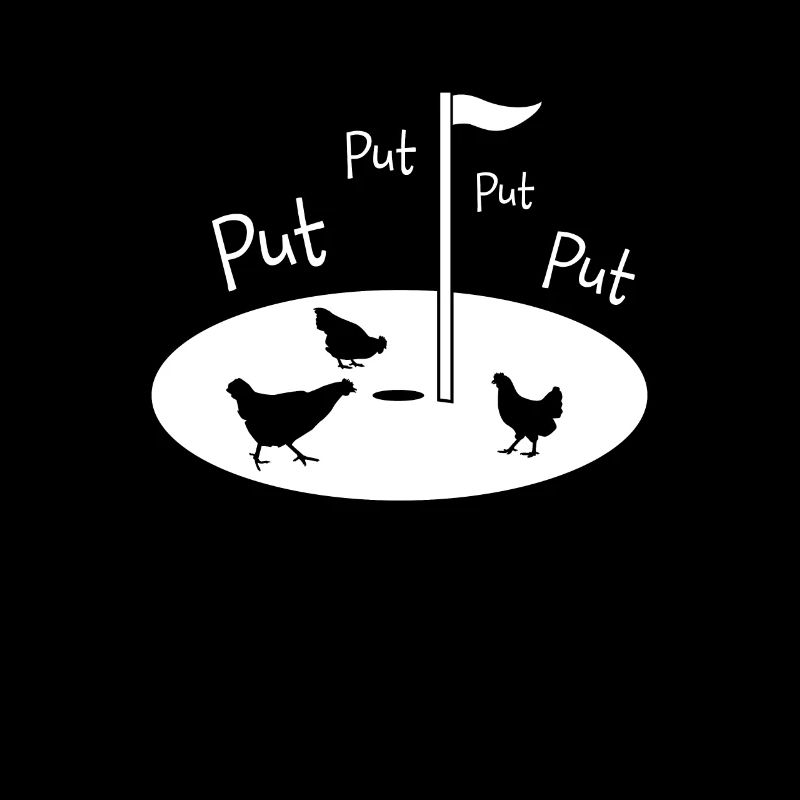 Golf Putter Golfplatz Golffahne Hühner Put