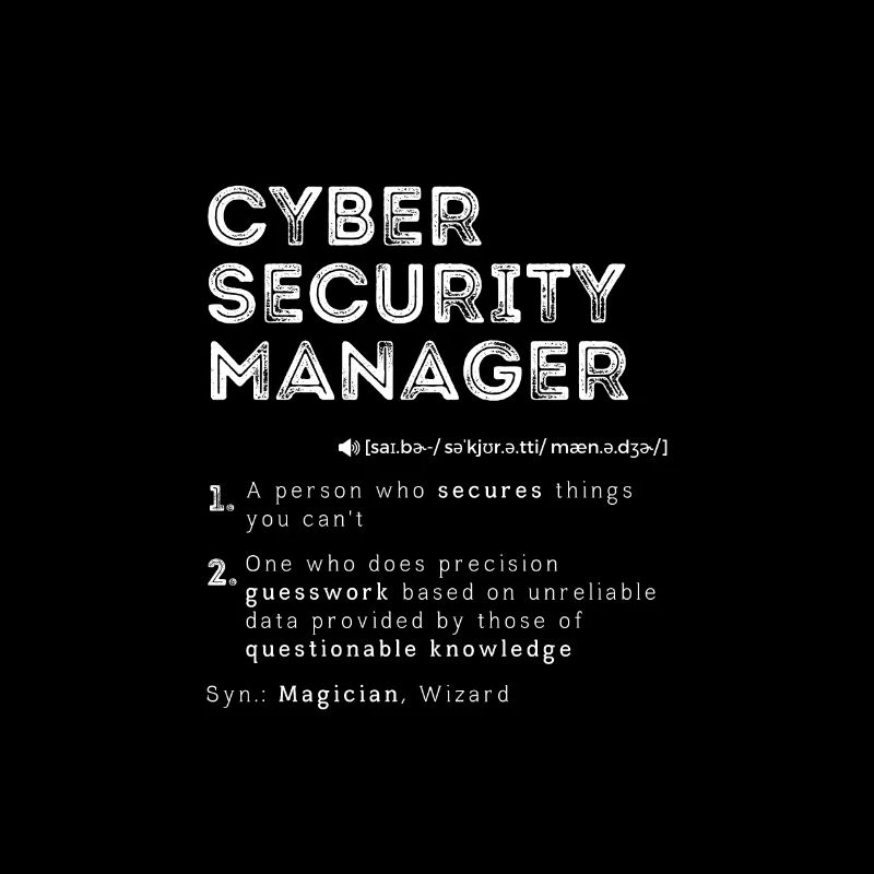 Ordinateur de définition drôle de gestionnaire de cybersécurité