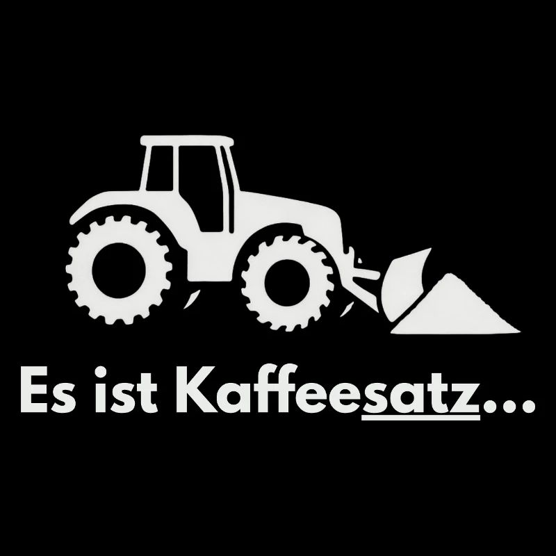 Coffee grounds tractor plough motif