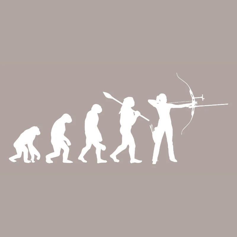 Evolution der Bogenschießfrau Bogenjägerin Sportgeschenk