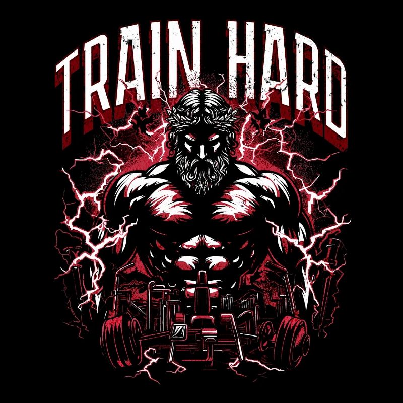 Train Hard Gym God Zeus Ancient Greece