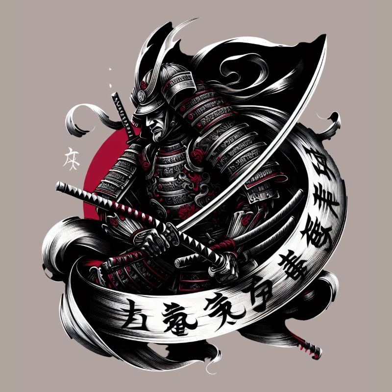 Kanji Japanese Samurai Warrior Design
