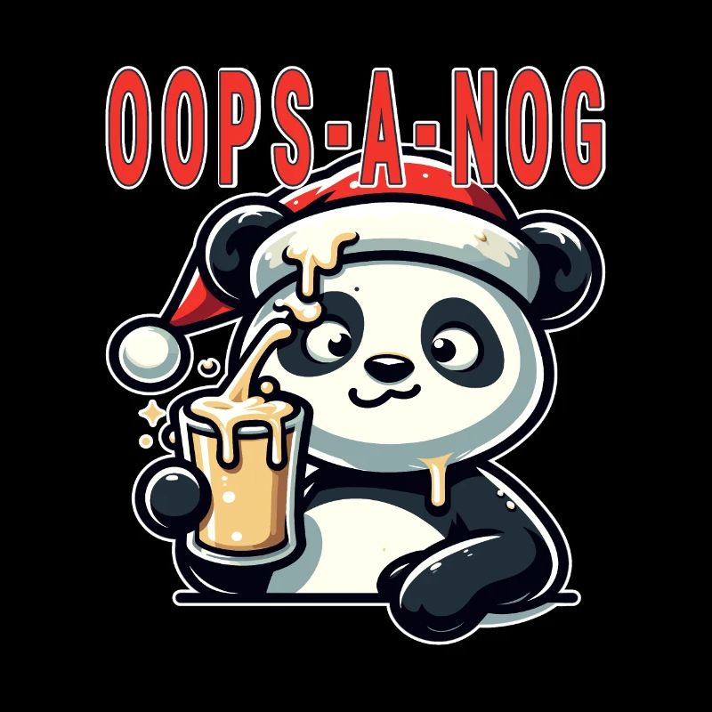 Hoppla ein Nog, entzückender verschütteter Eierlikör Panda