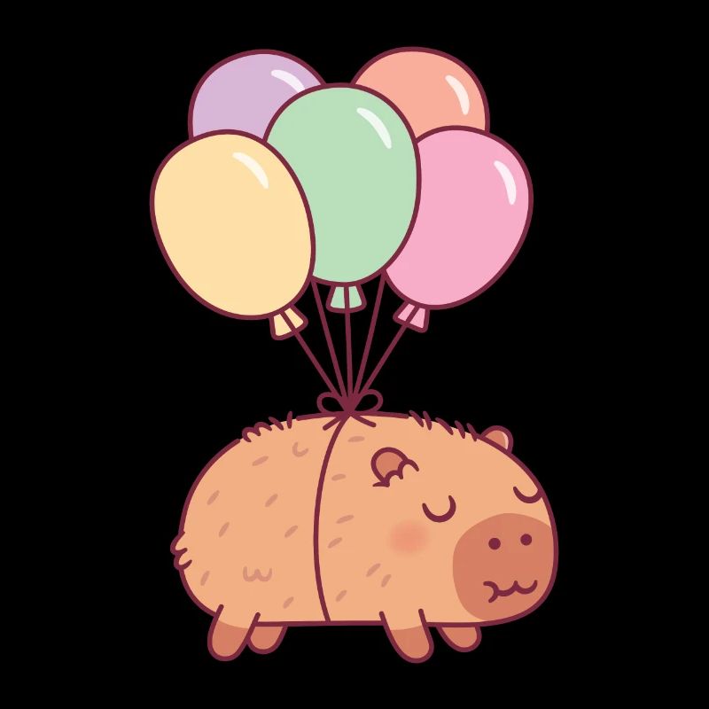 Süßes Capybara mit Luftballons