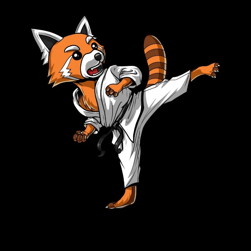 Roter Panda Bär Karate Ninja