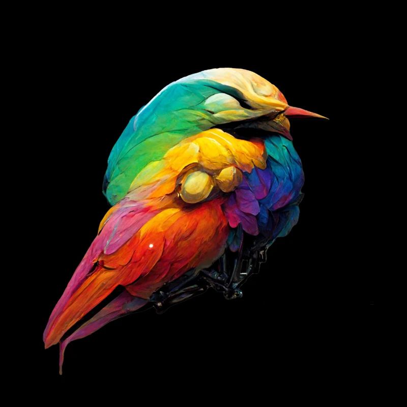 Realistischer fauler Regenbogenroboter Vogel
