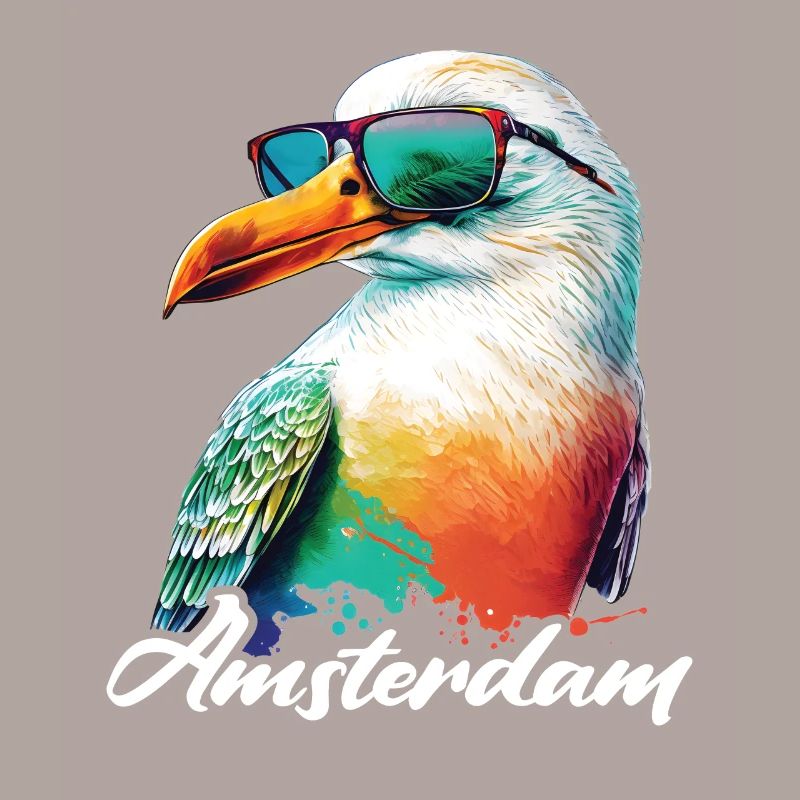 Amsterdam Pays-Bas Mouette de vacances avec lunettes de soleil