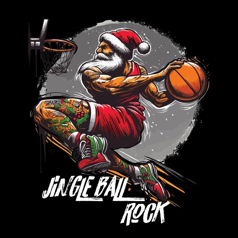 Père Noël Slam Dunk Basketball Jingle Ball Rock