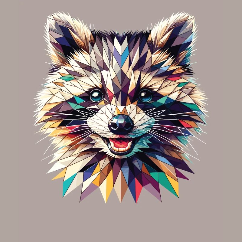 Polygon Waschbär Kunstwerk