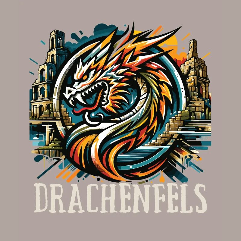 Drache Drachenkopf Logo Ruine Drachenfels